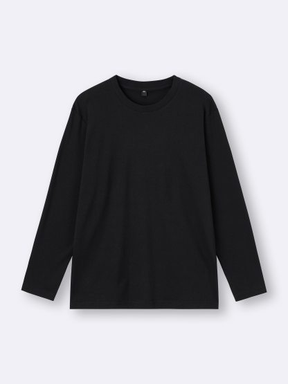 ソフトコットンクルーネックT(長袖) - 09 BLACK