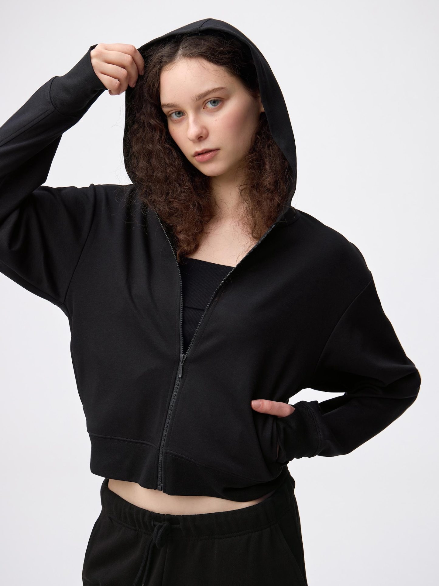 UVカットフルジップパーカ - 09 BLACK