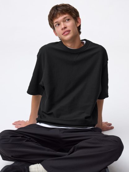 スウェT(5分袖) - 09 BLACK