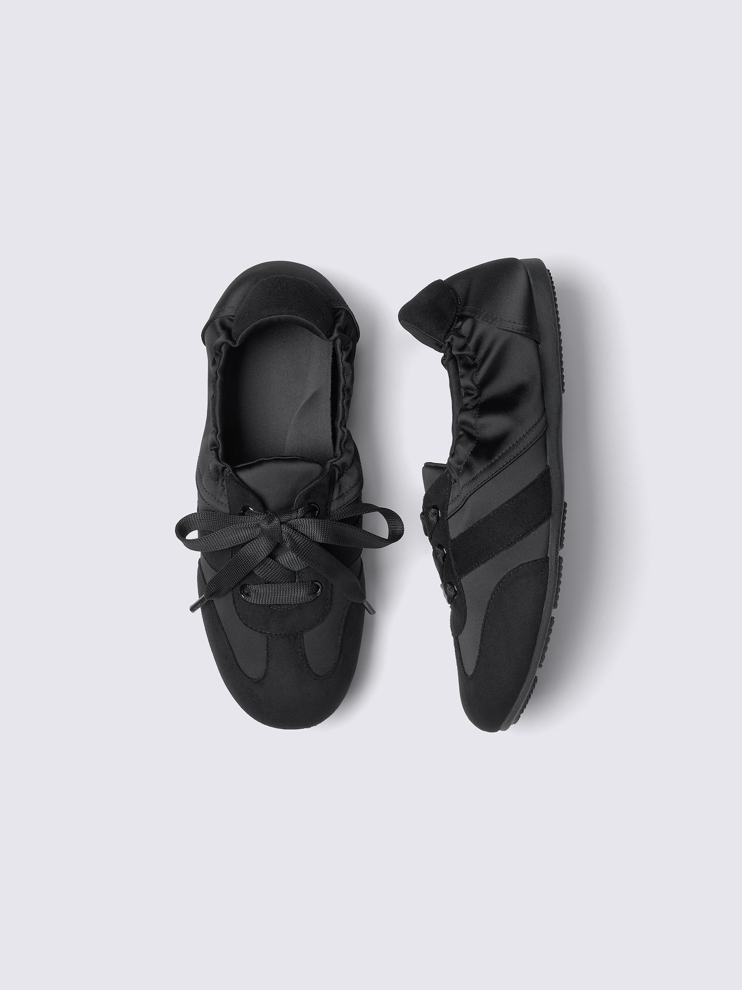 ギャザーバレエスニーカー - 09 BLACK