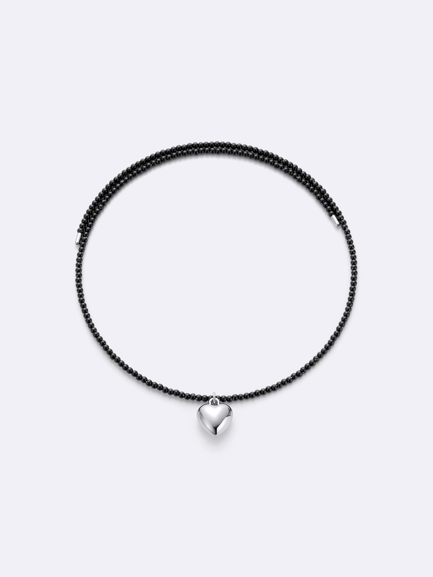 ハートモチーフビーズチョーカー - 09 BLACK