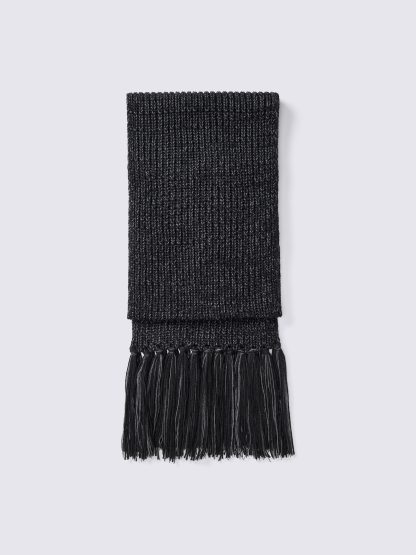 メランジバルキーニットマフラー - 09 BLACK