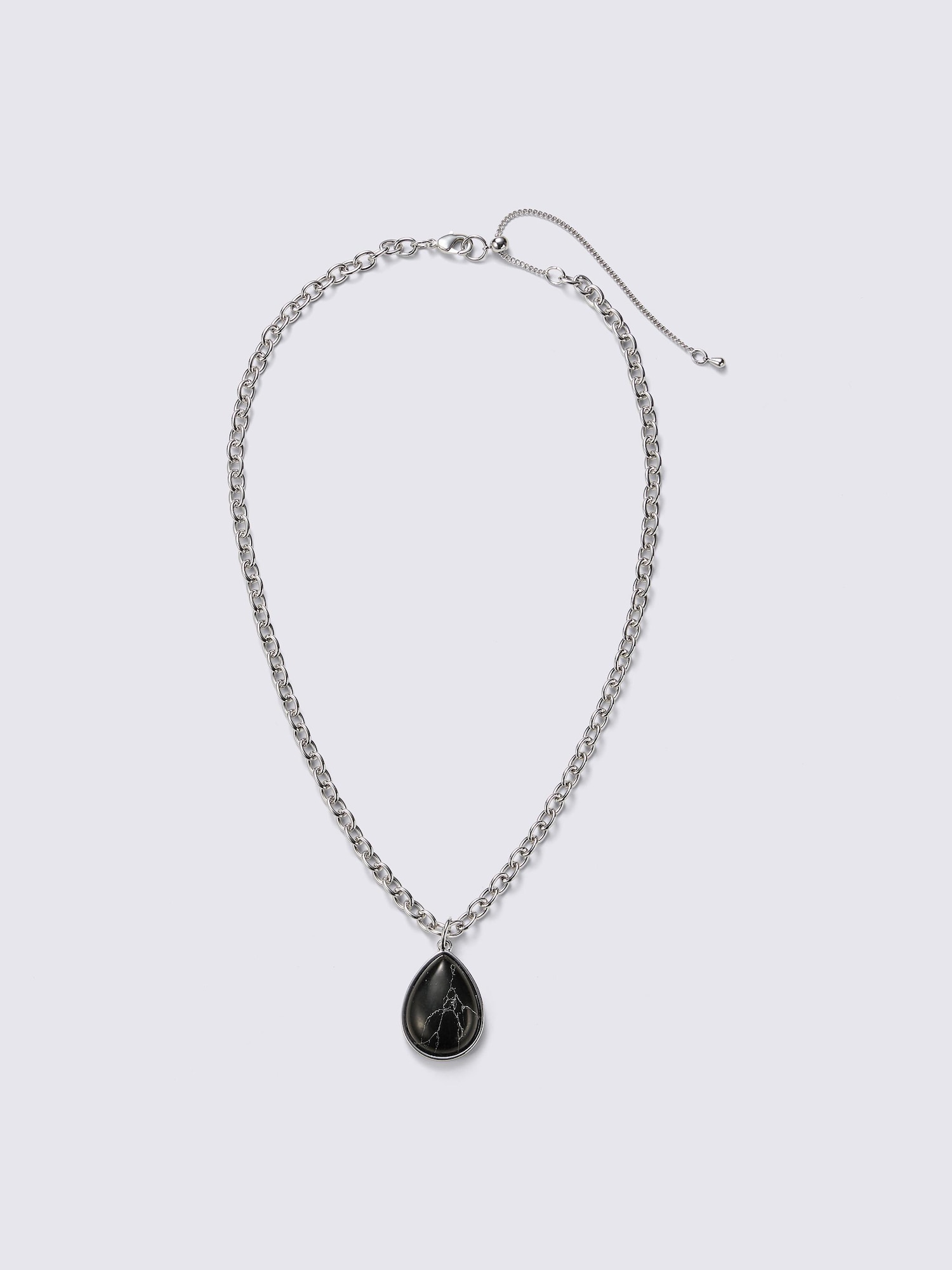 ドロップストーンチェーンネックレス - 09 BLACK