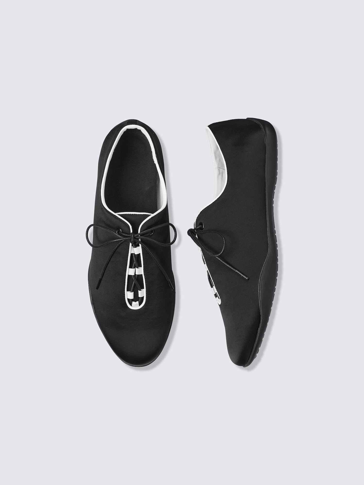 サテンレースアップスニーカー - 09 BLACK