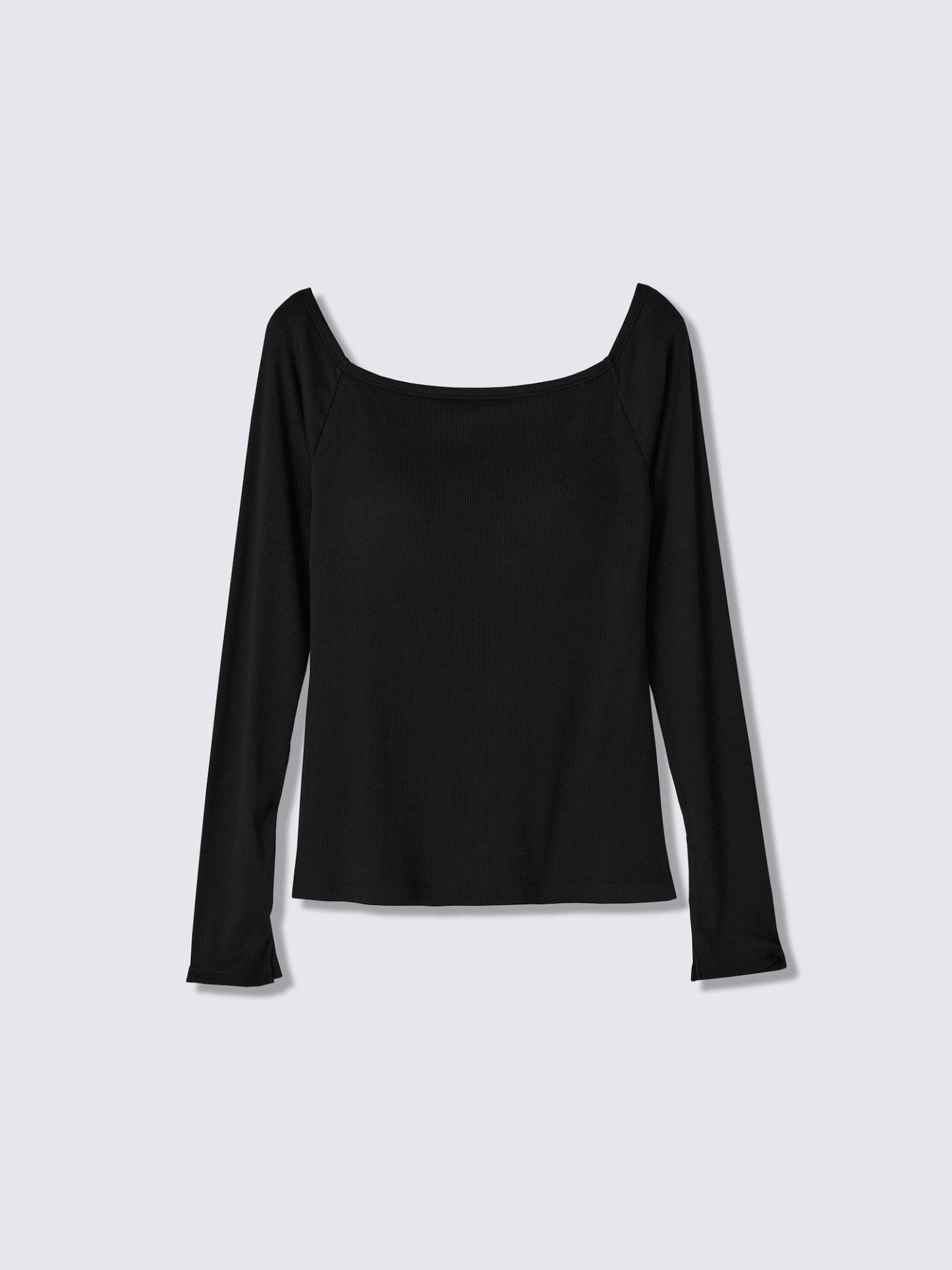 ブラフィールウォームリブオフショルダーT(長袖) - 09 BLACK