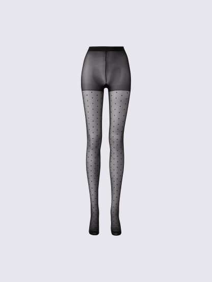 タイツ(ドット)(20デニール) - 09 BLACK