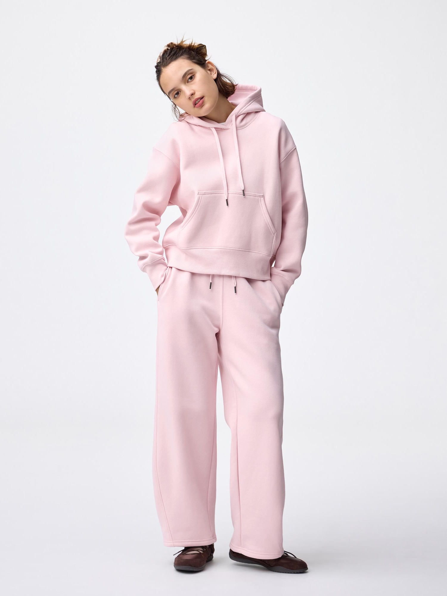 ヘビーウェイトスウェットバレルレッグパンツ(丈標準68.5～72.5cm) - 10 PINK