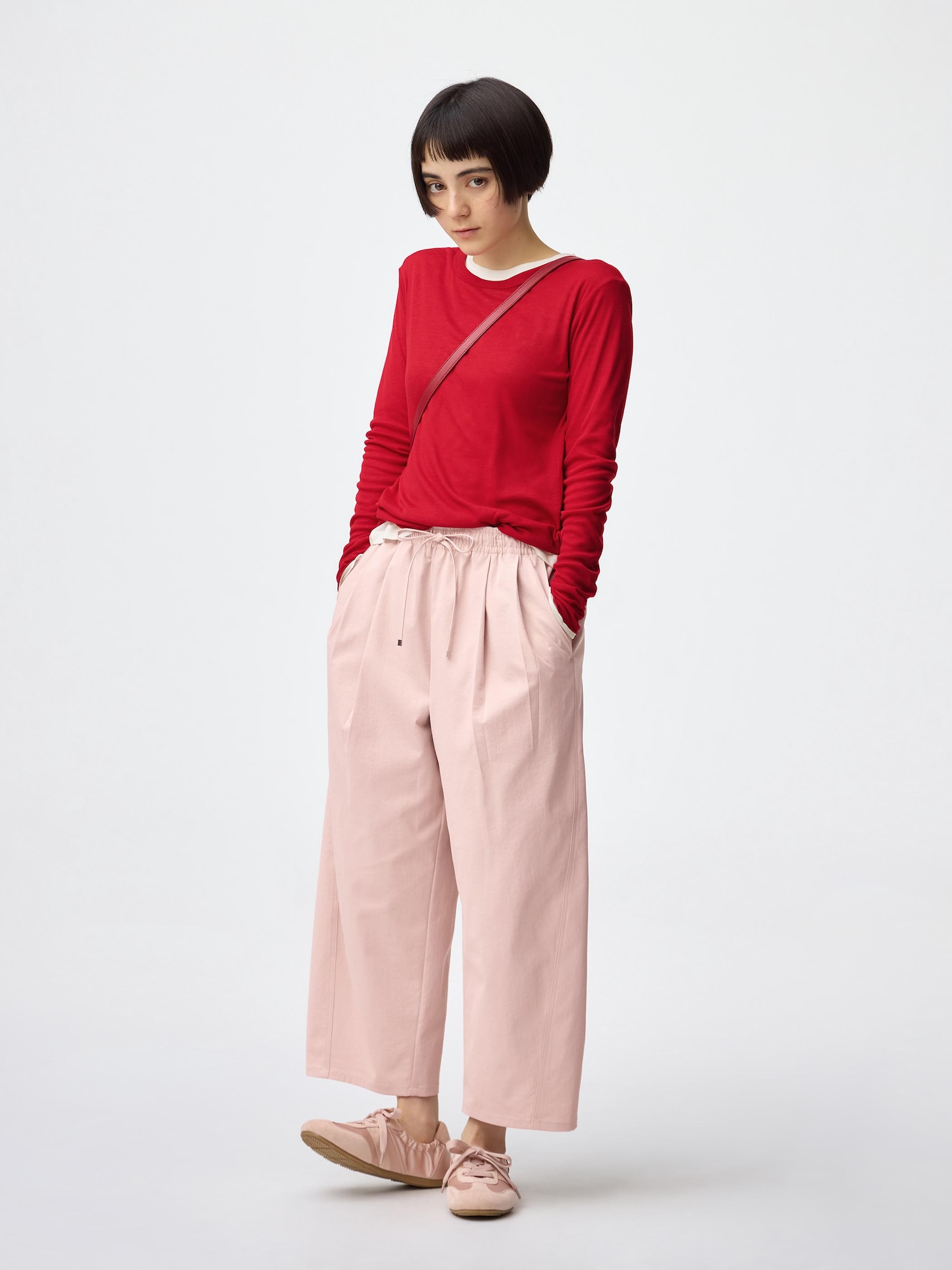 バレルアンクルパンツ(丈短め57.0cm) - 10 PINK