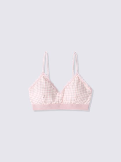 ブラレット(チェック)(ノンワイヤー) - 11 PINK