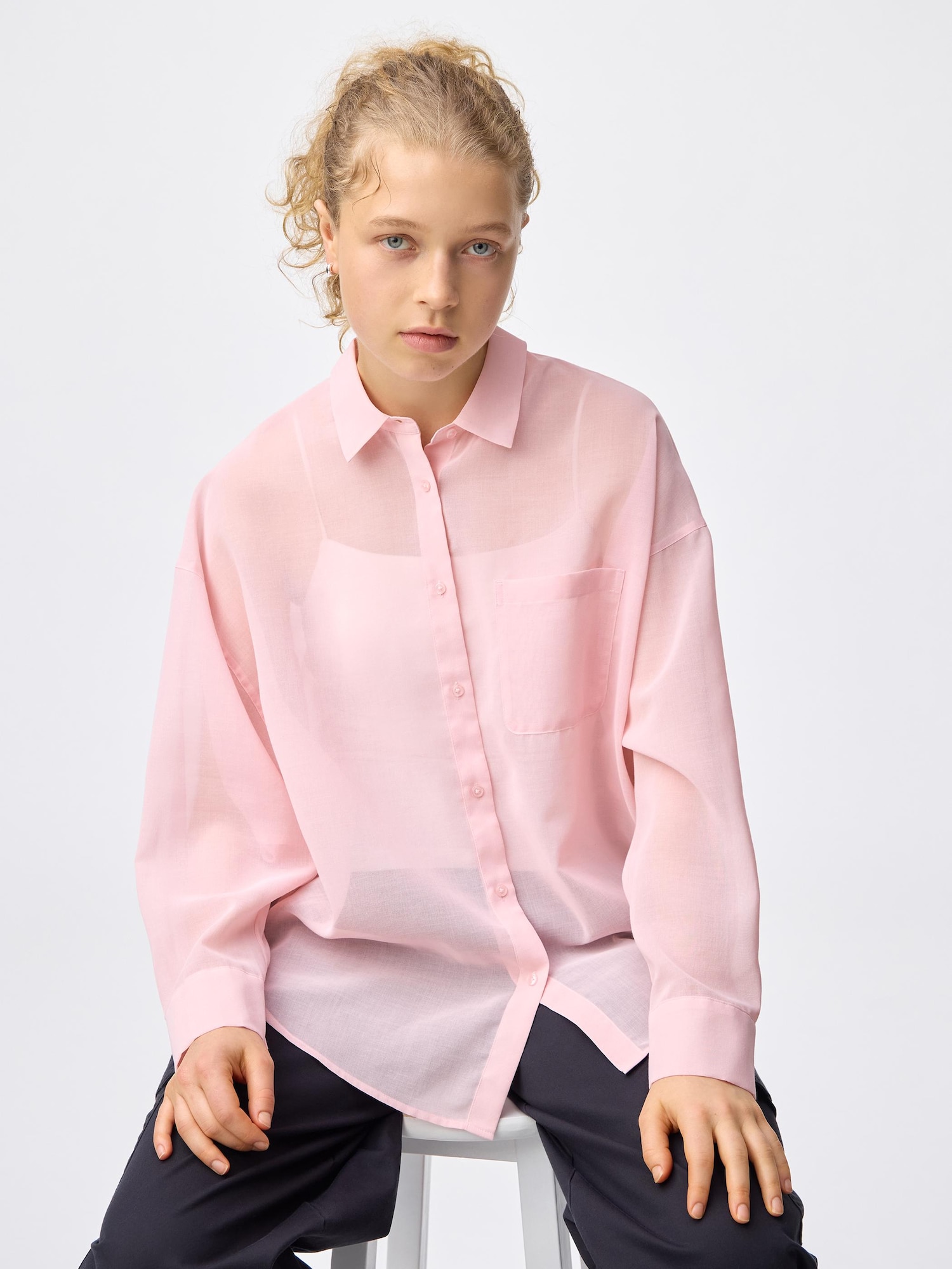 シアードルマンスリーブシャツ - 12 PINK