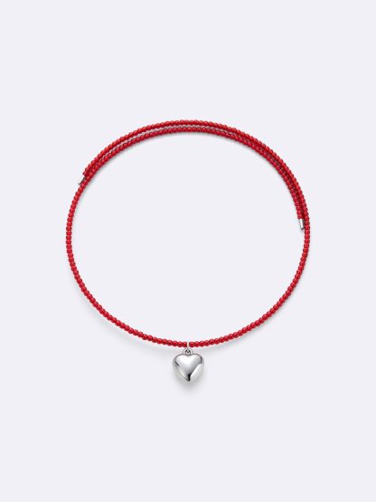 ハートモチーフビーズチョーカー - 15 RED