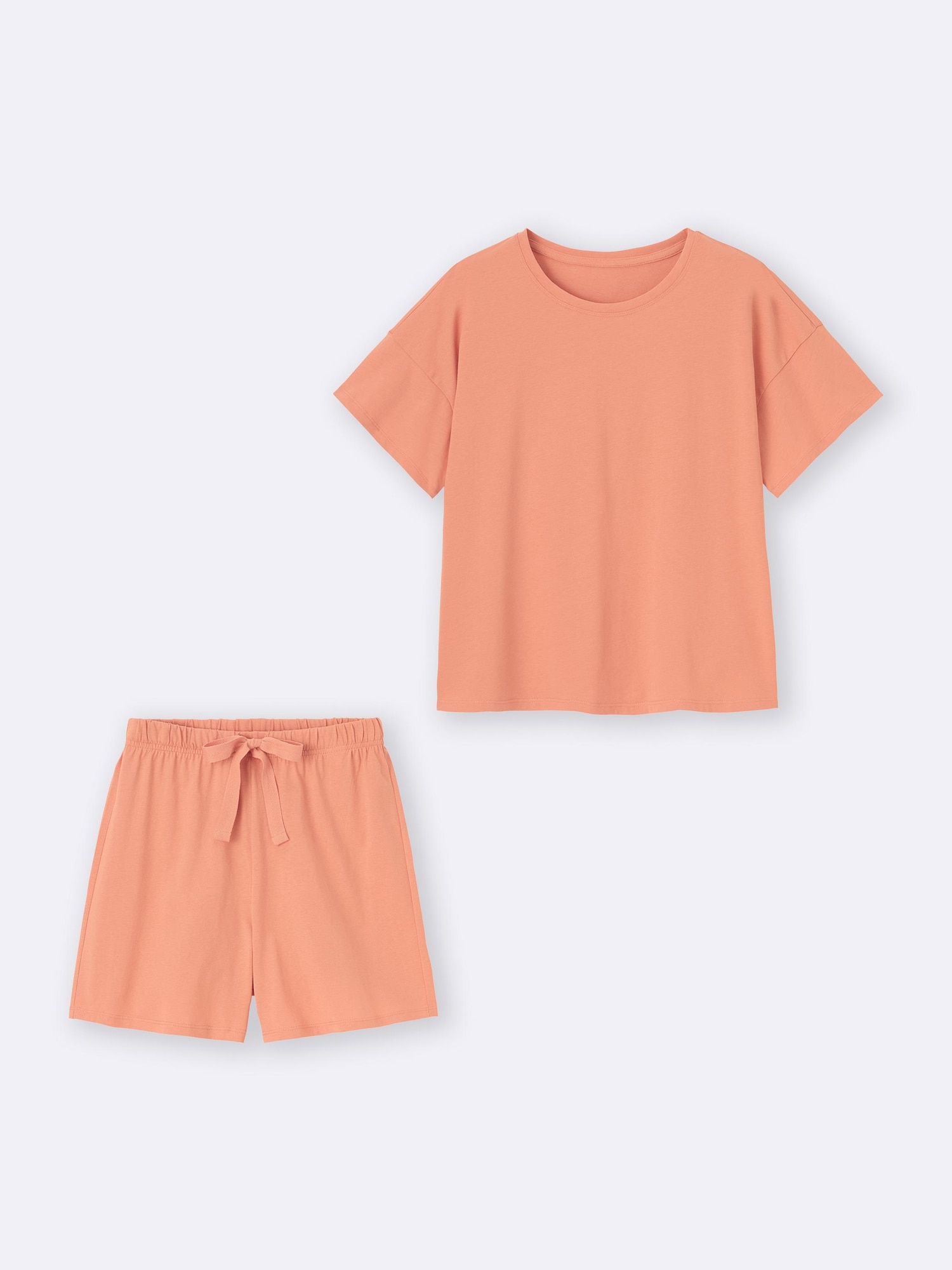 コットンカラーラウンジセット(半袖&ショートパンツ) - 23 ORANGE