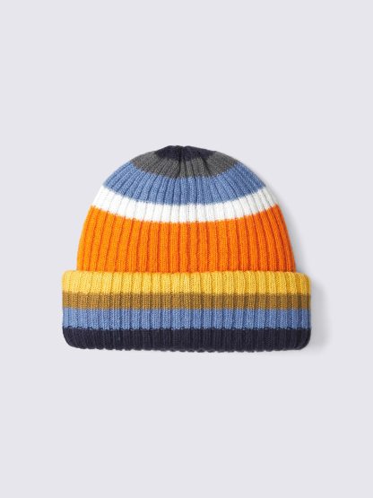 マルチボーダーニットキャップ - 25 ORANGE