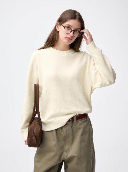 スウェットライクニットオーバーサイズプルオーバー - 30 NATURAL