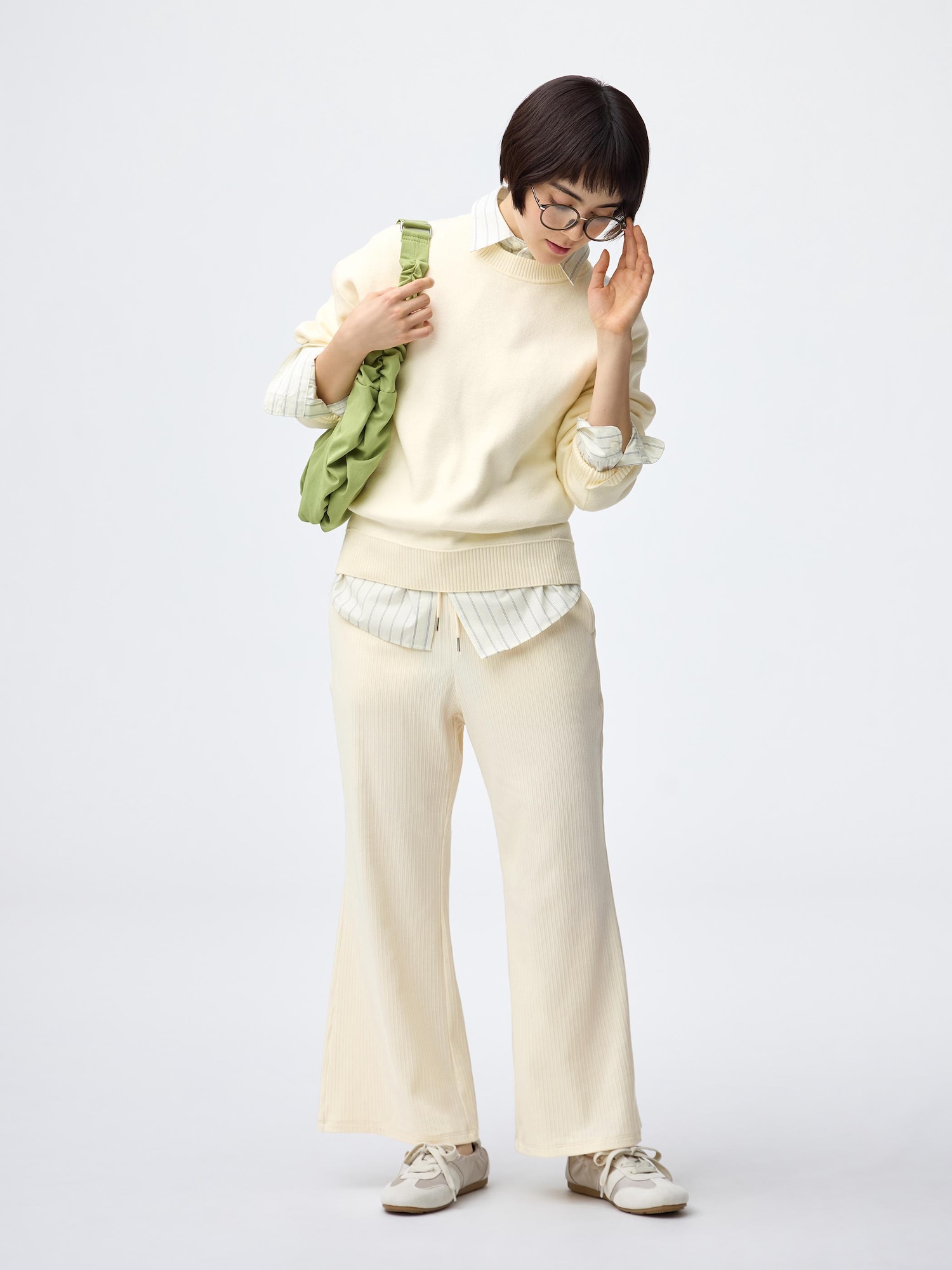 リブイージーパンツ(丈短め62.0cm) - 30 NATURAL
