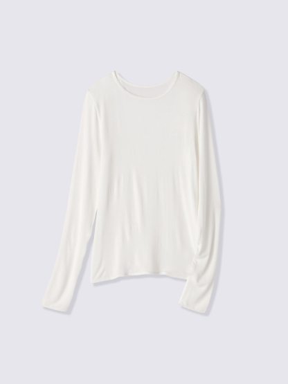 ウォームシアークルーネックT(12分袖) - 30 NATURAL