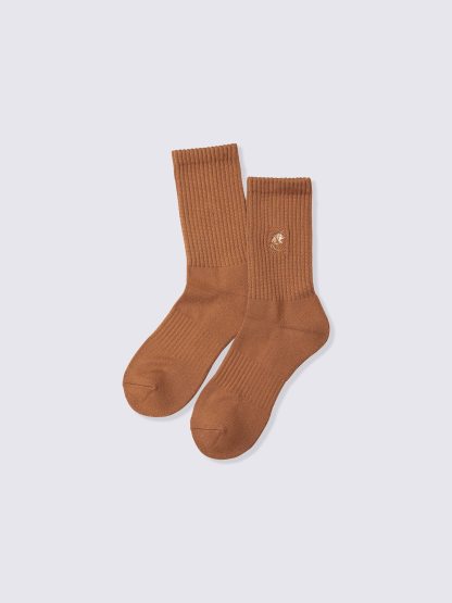 ウォームパイルクルーソックス(刺繍) - 34 BROWN