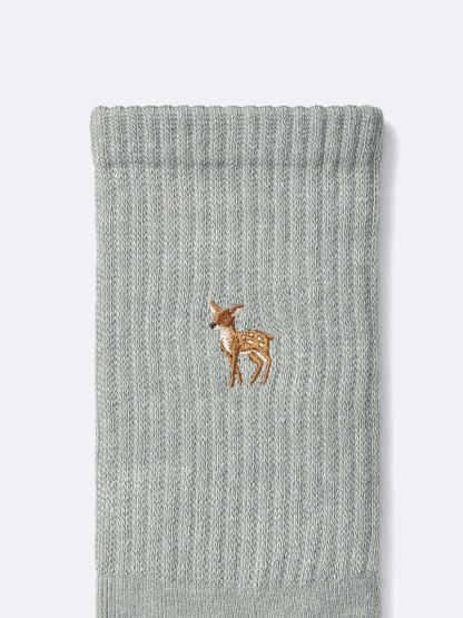 スタイルヒートパイルクルーソックス(刺繍)(2025年度冬商品)