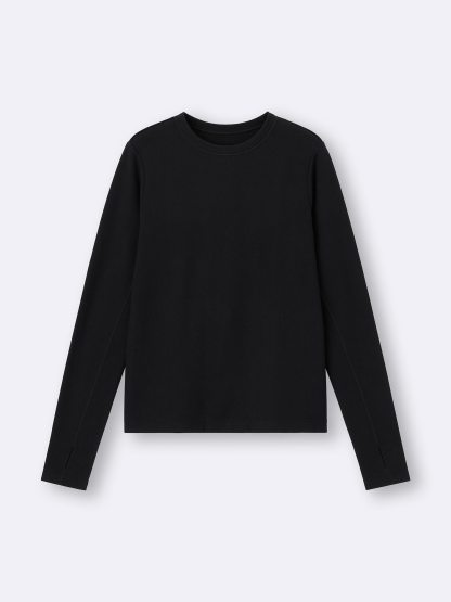 ウォームスムースクルーネックT(12分袖)