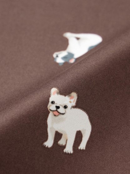 サテンパジャマ(半袖&ショートパンツ)(ドッグ)