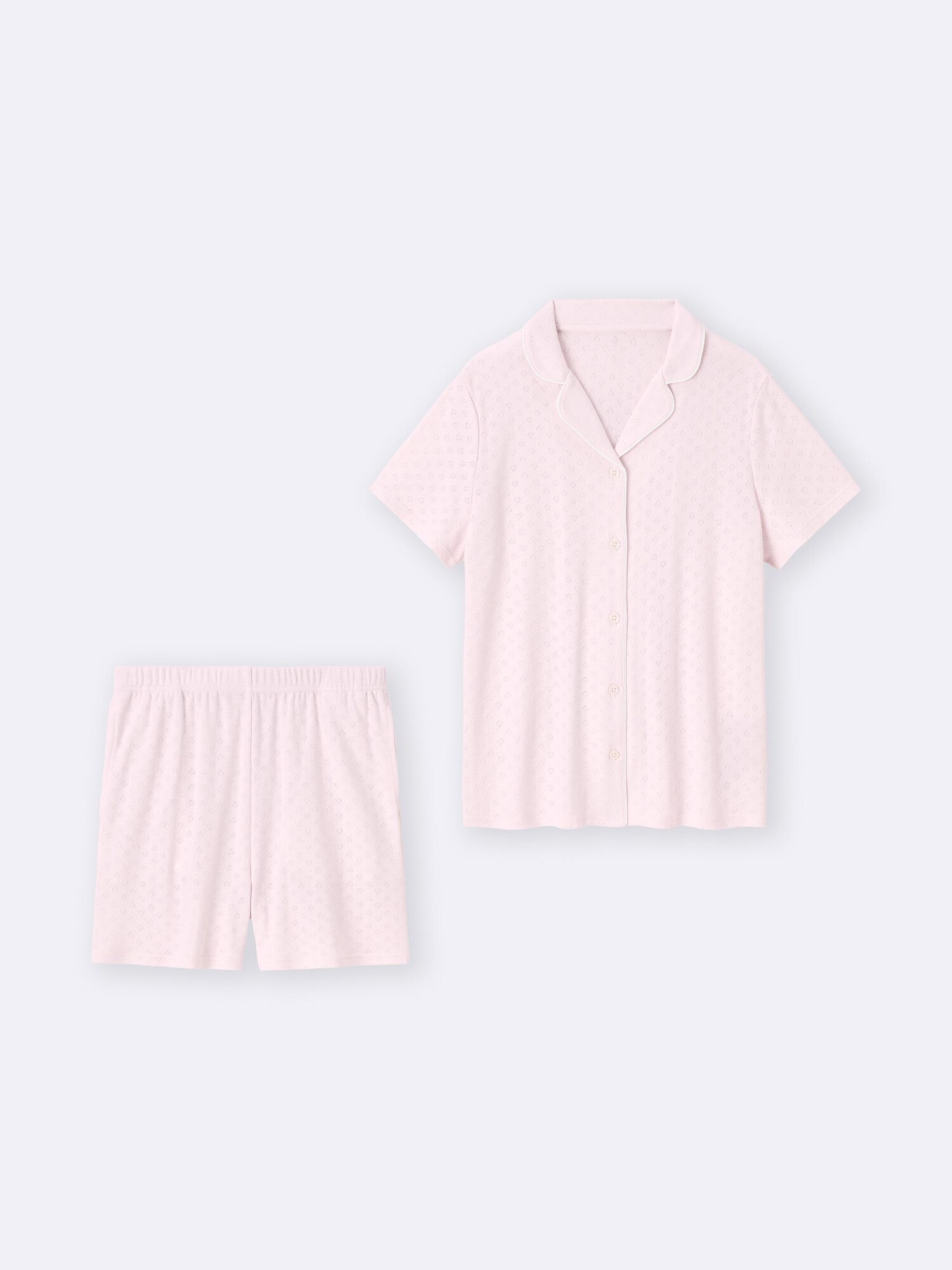 コットンブレンドパジャマ(半袖&ショートパンツ)(ハート)