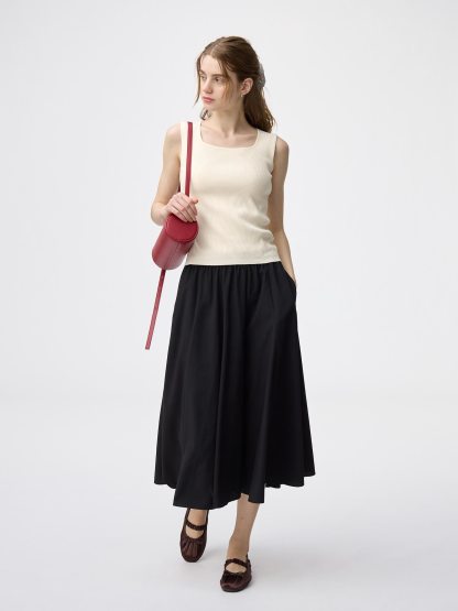 リブニットスクエアネックタンクトップ - 30 NATURAL