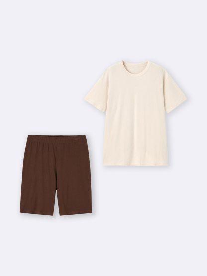コットンカラーラウンジセット(半袖&ショートパンツ)