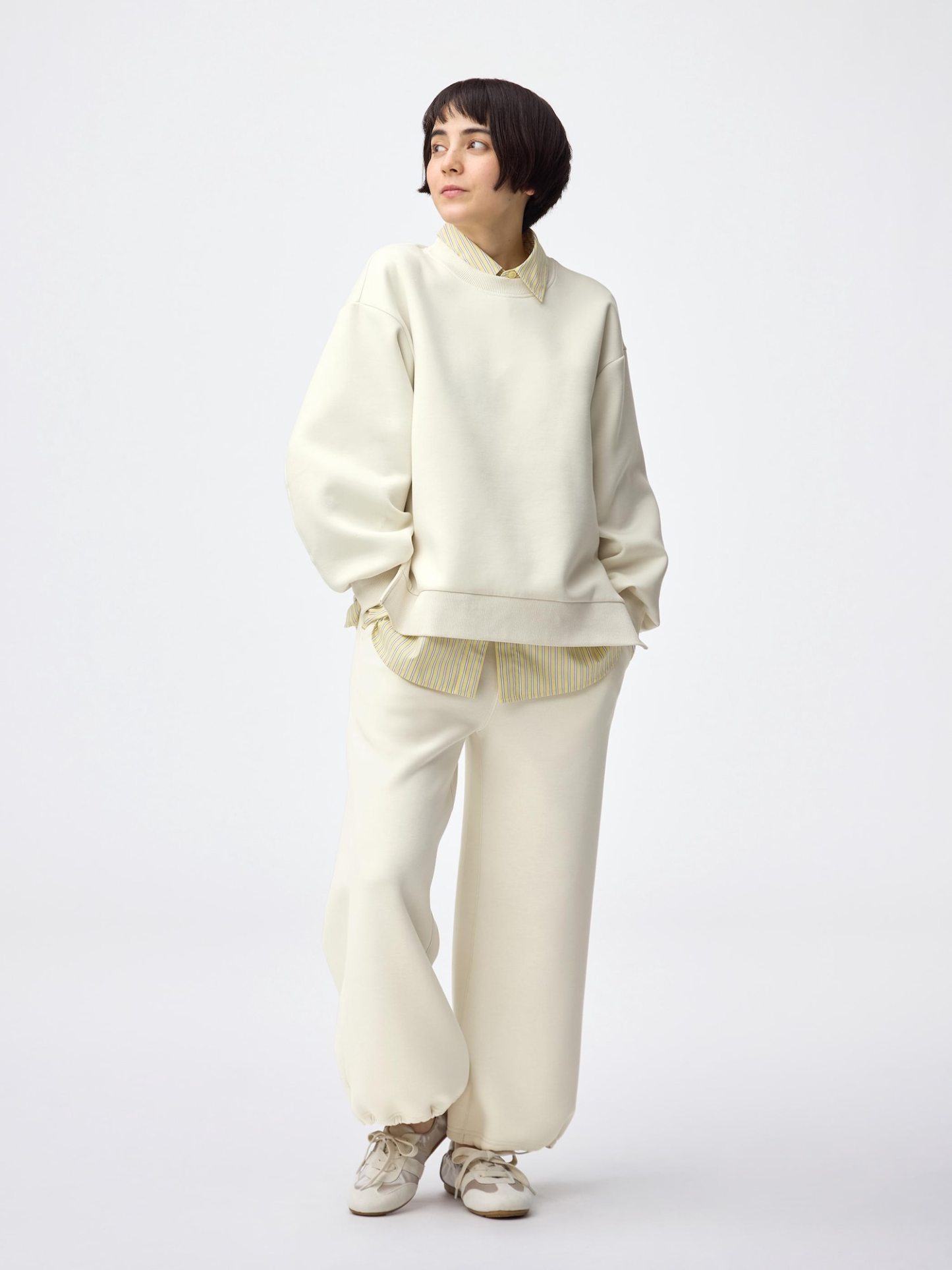 パフスウェットバギーパンツ(丈短め62.0cm) - 30 NATURAL