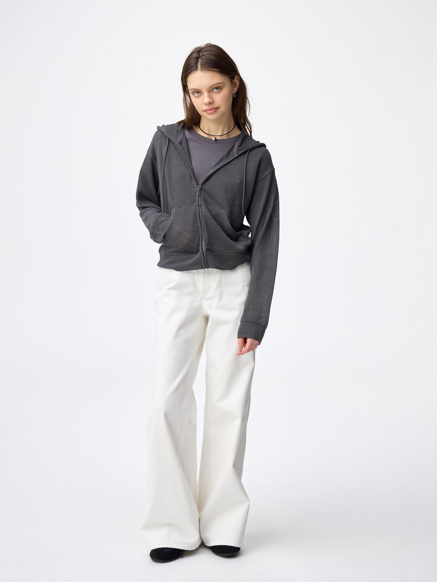 ループヤーンフルジップパーカ - 08 DARK GRAY