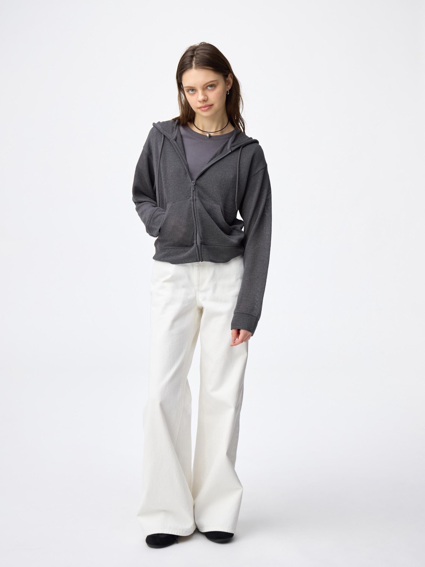 ループヤーンフルジップパーカ - 08 DARK GRAY