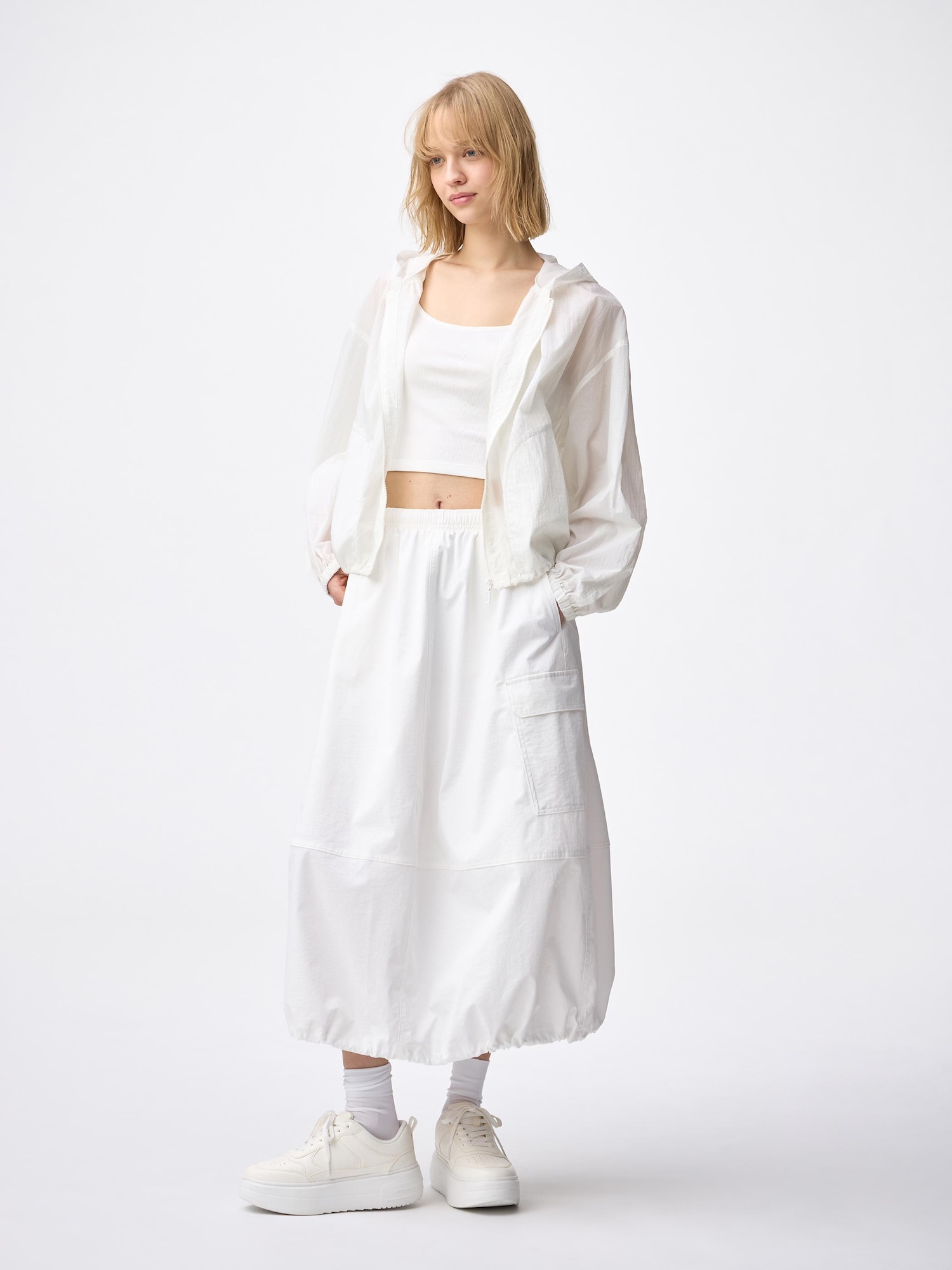 UVカットシアーパーカ - 01 OFF WHITE