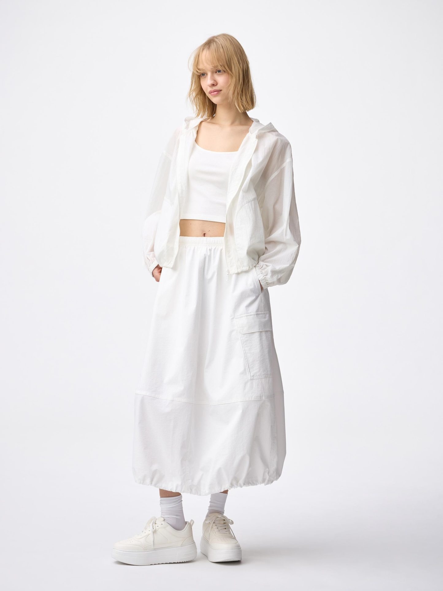 UVカットシアーパーカ - 01 OFF WHITE