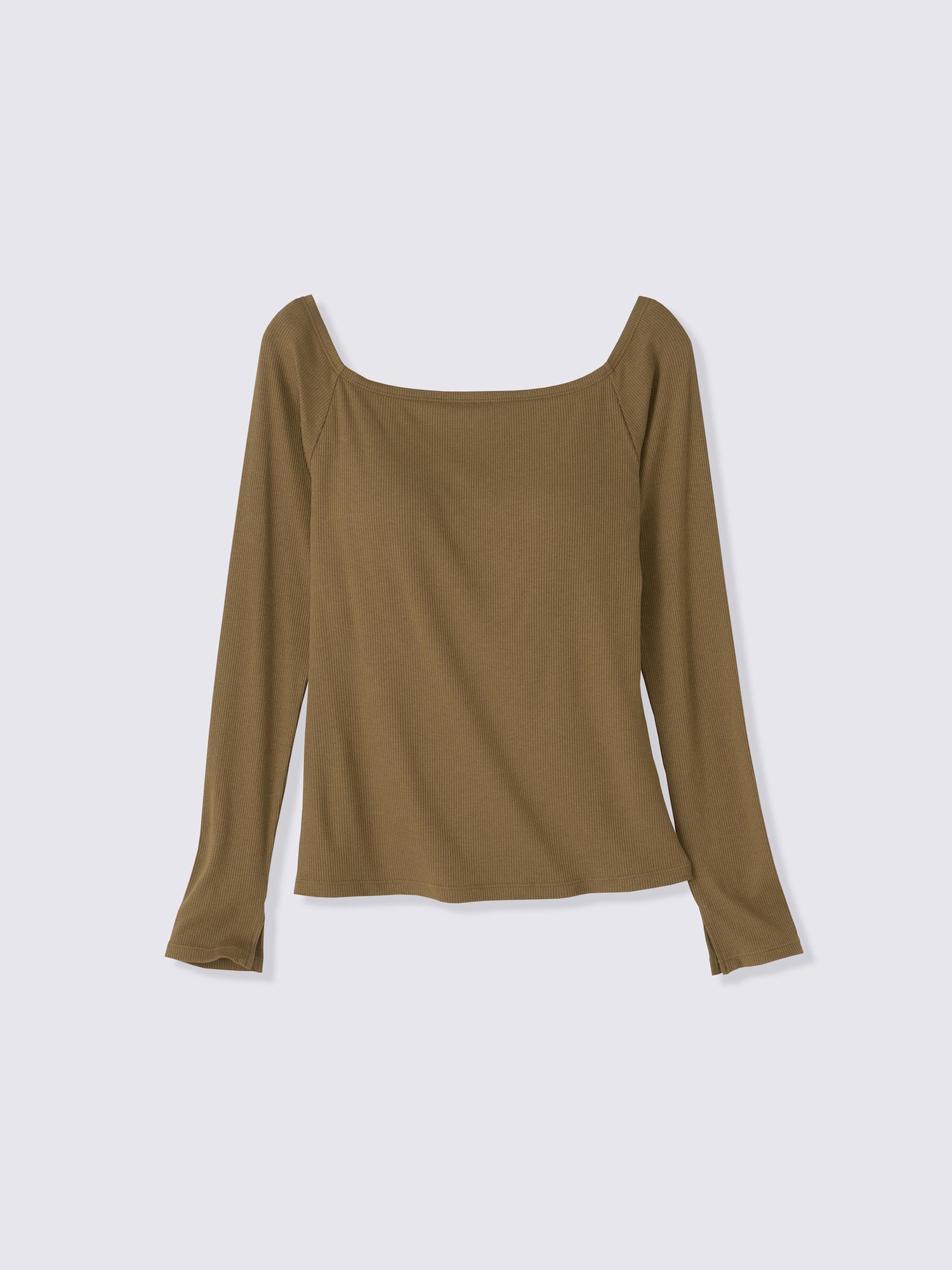 ブラフィールウォームリブオフショルダーT(長袖) - 36 BROWN