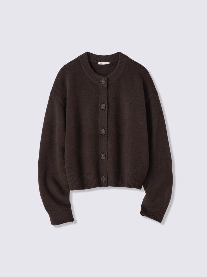 パフィータッチニットクルーネックカーディガン