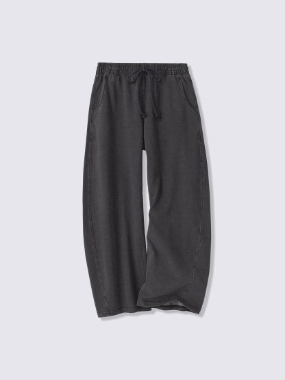デニムスウェット3Dバレルパンツ