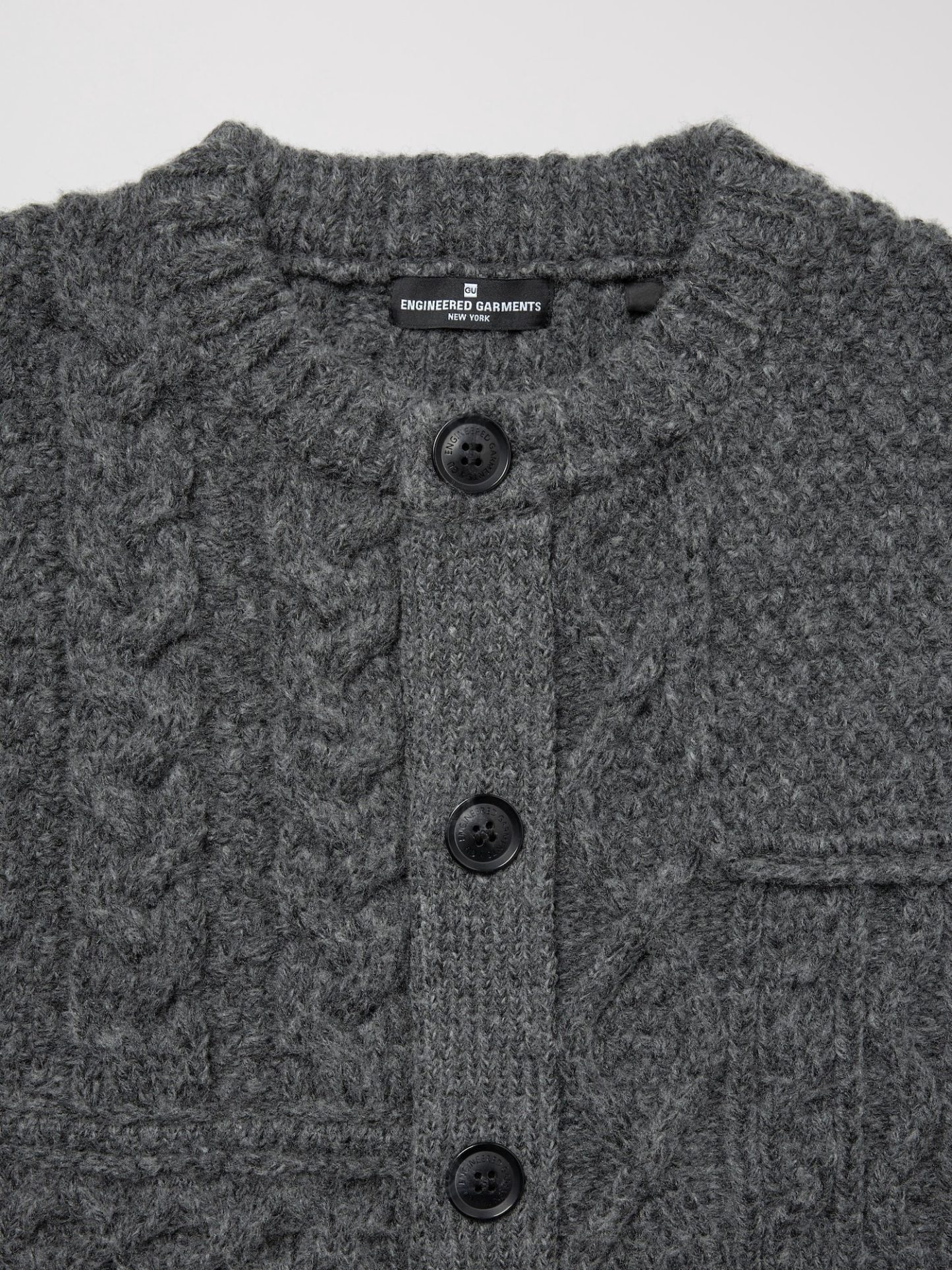 ケーブルクルーネックカーディガン ENGINEERED GARMENTS