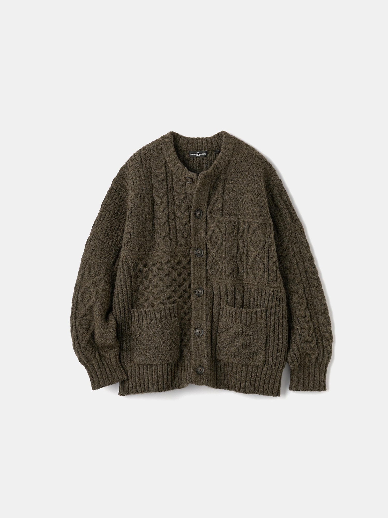 ケーブルクルーネックカーディガン ENGINEERED GARMENTS