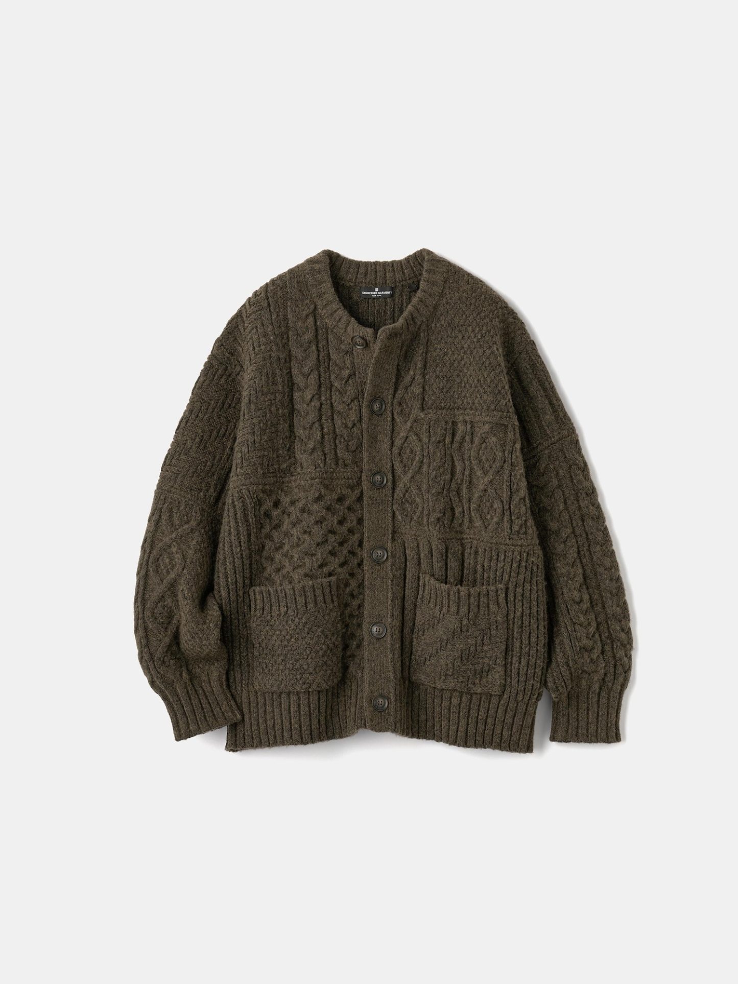 ケーブルクルーネックカーディガン ENGINEERED GARMENTS