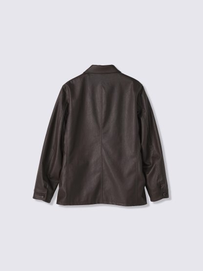 フェイクレザーカバーオールジャケット