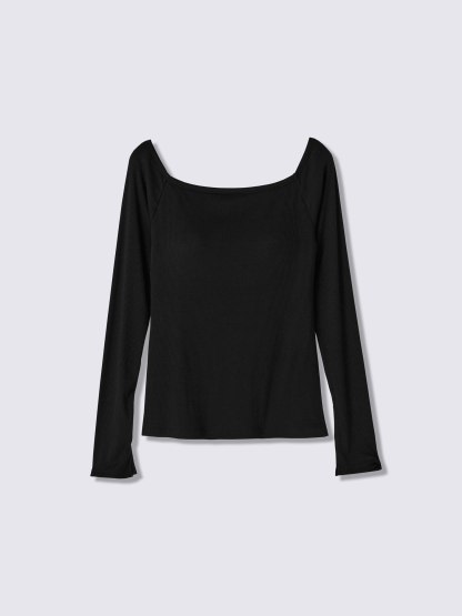 ブラフィールウォームリブオフショルダーT(長袖)