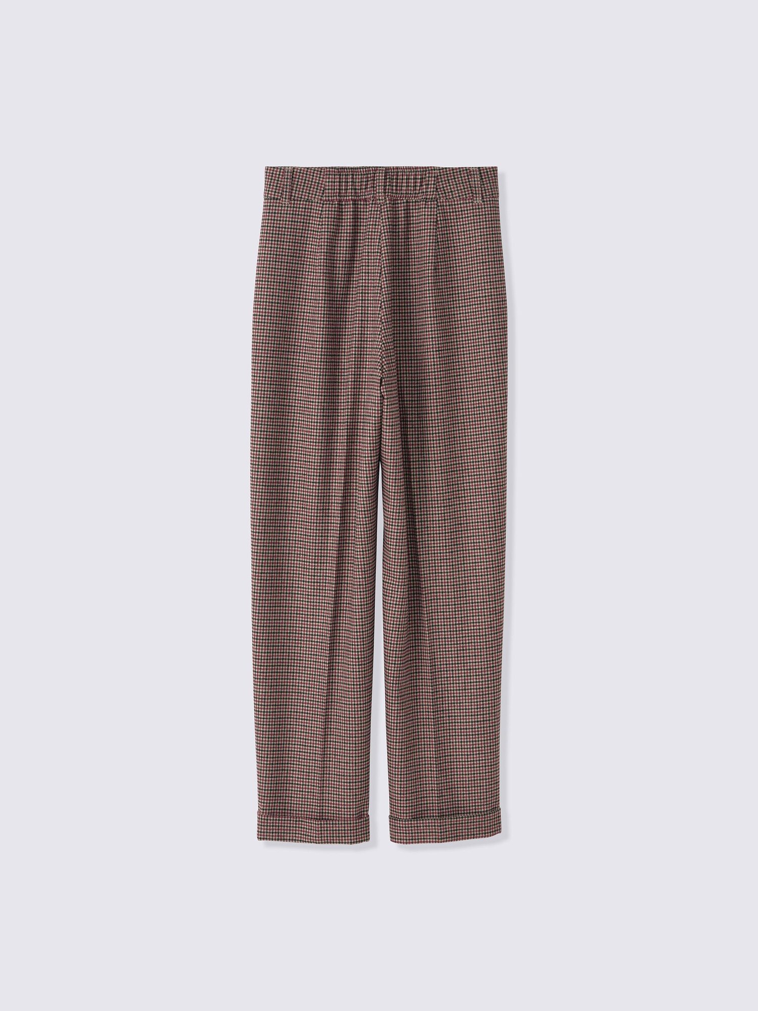 タックテーパードパンツ(チェック)(丈長め)