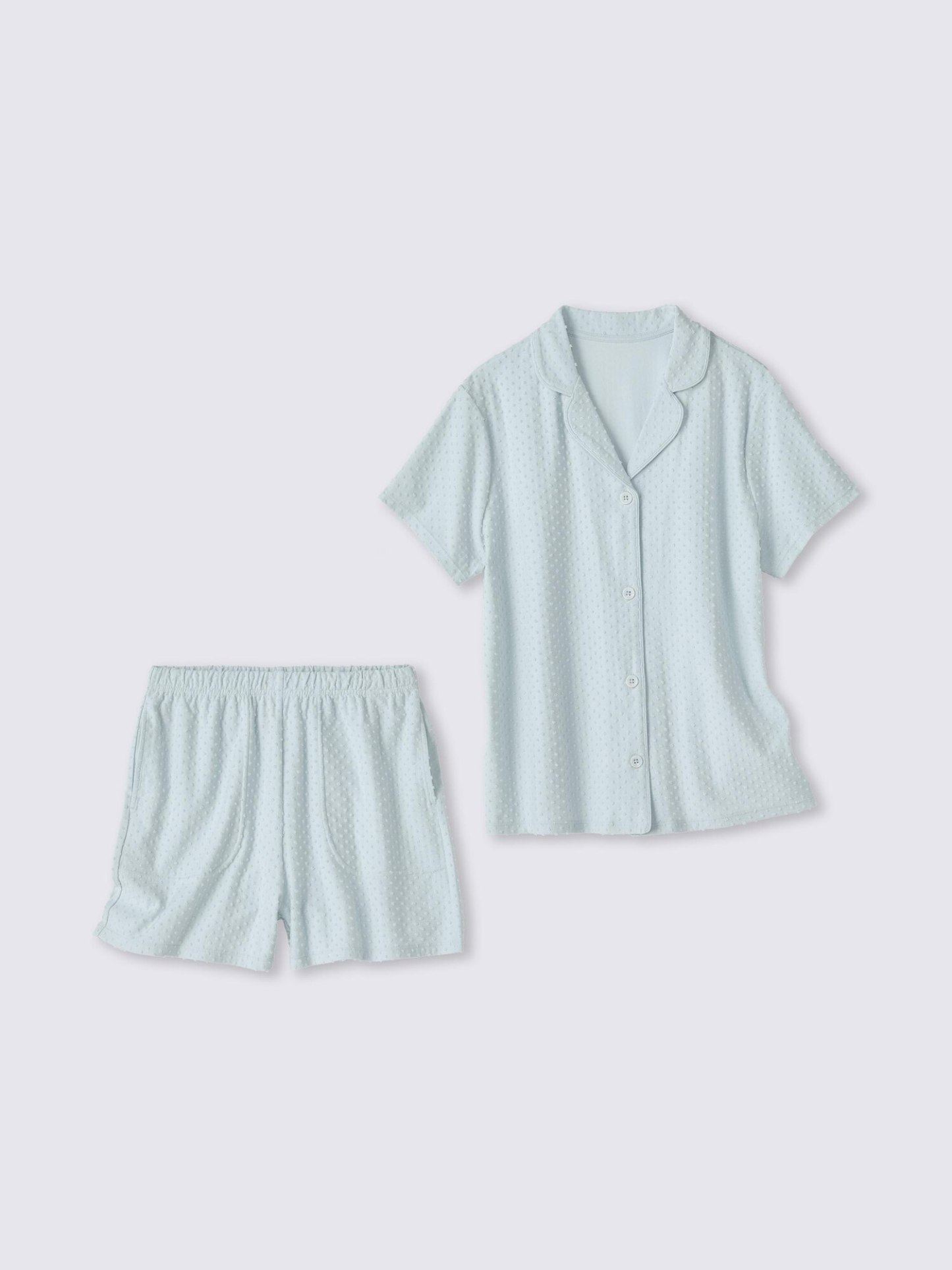 コットンブレンドパジャマ(半袖&ショートパンツ)(ドット)