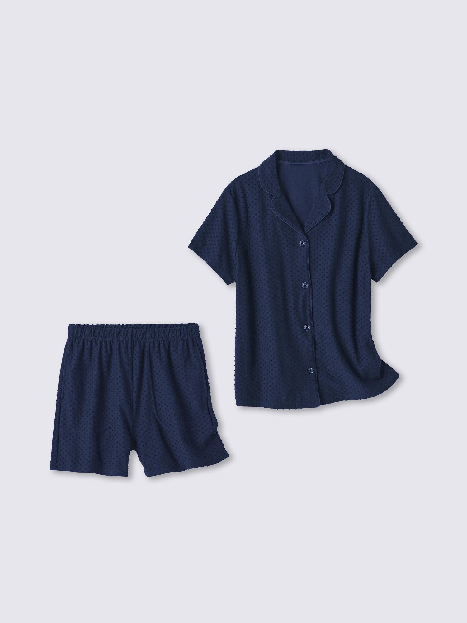 コットンブレンドパジャマ(半袖&ショートパンツ)(ドット)