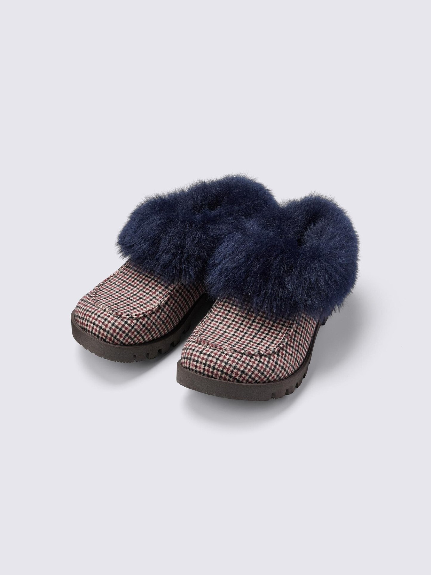 チェックショートブーツ