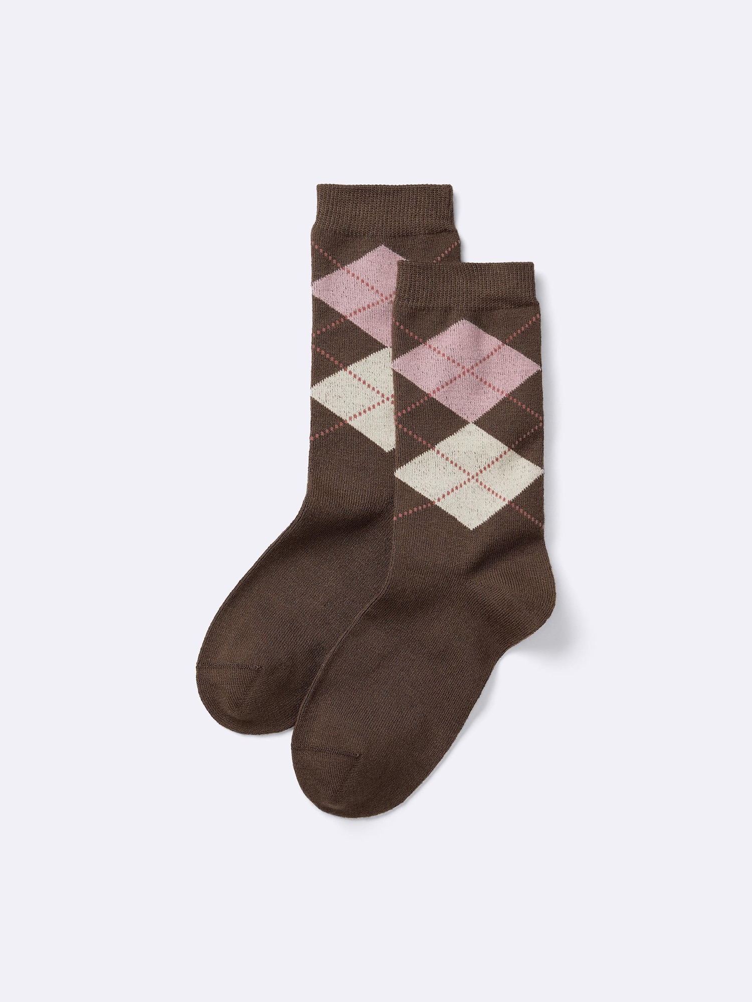 スタイルヒートクルーソックス(アーガイル)(2025年度冬商品) - 37 BROWN