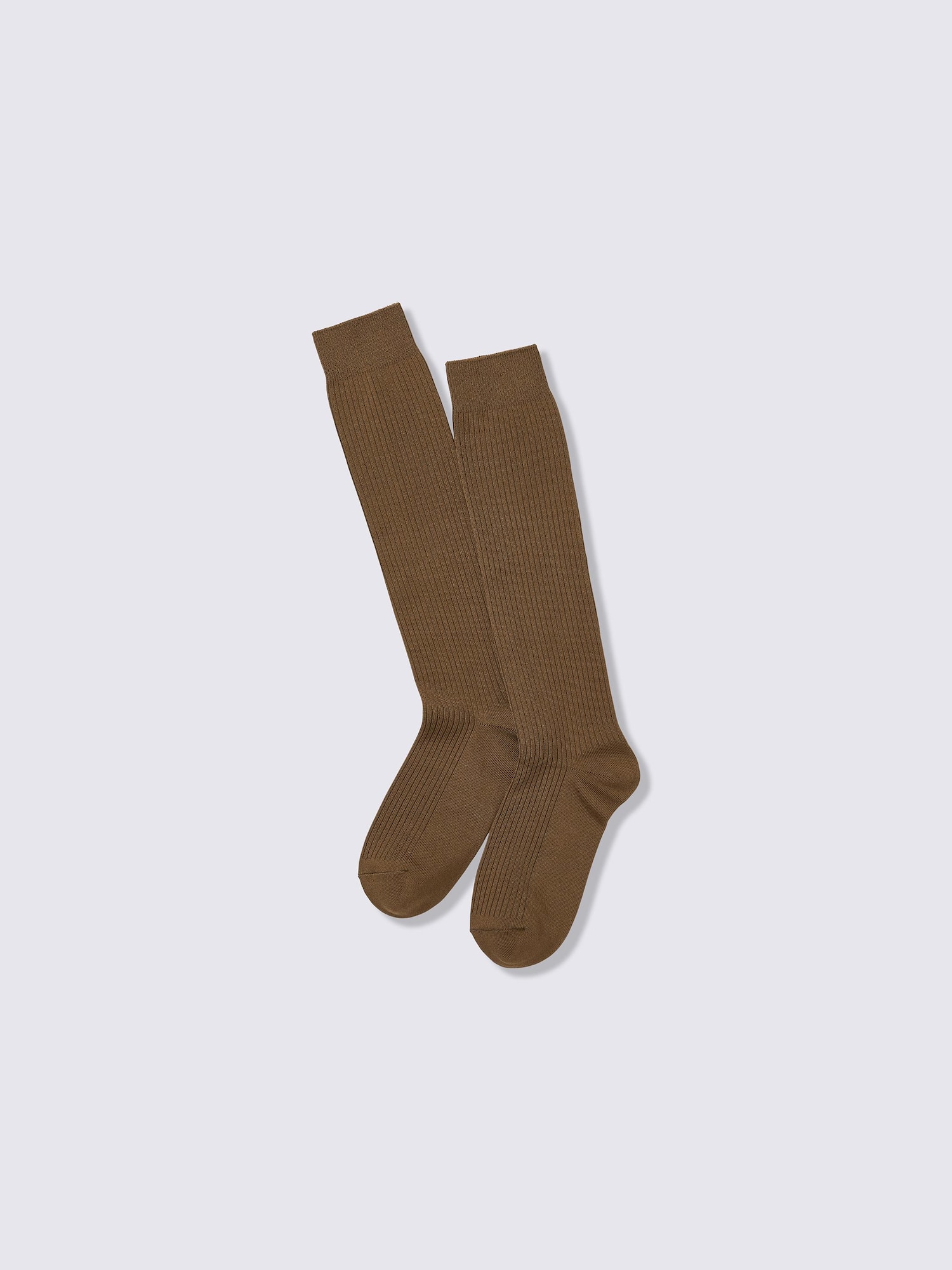 リブハイソックス - 38 DARK BROWN