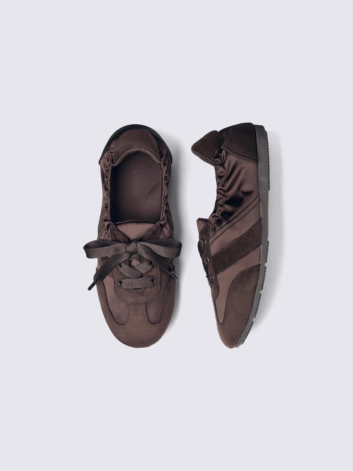 ギャザーバレエスニーカー - 38 DARK BROWN