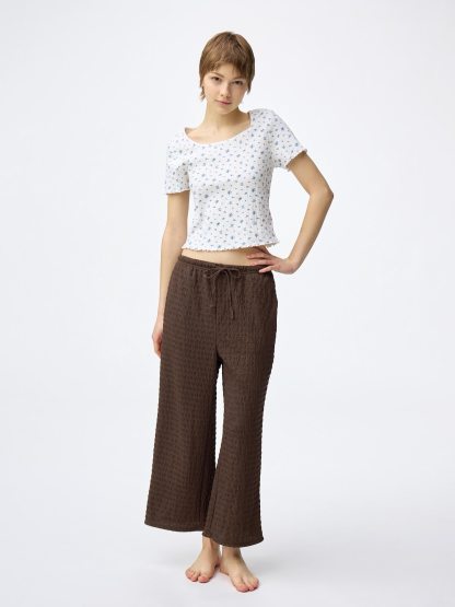 シャーリングアンクルパンツ - 38 DARK BROWN