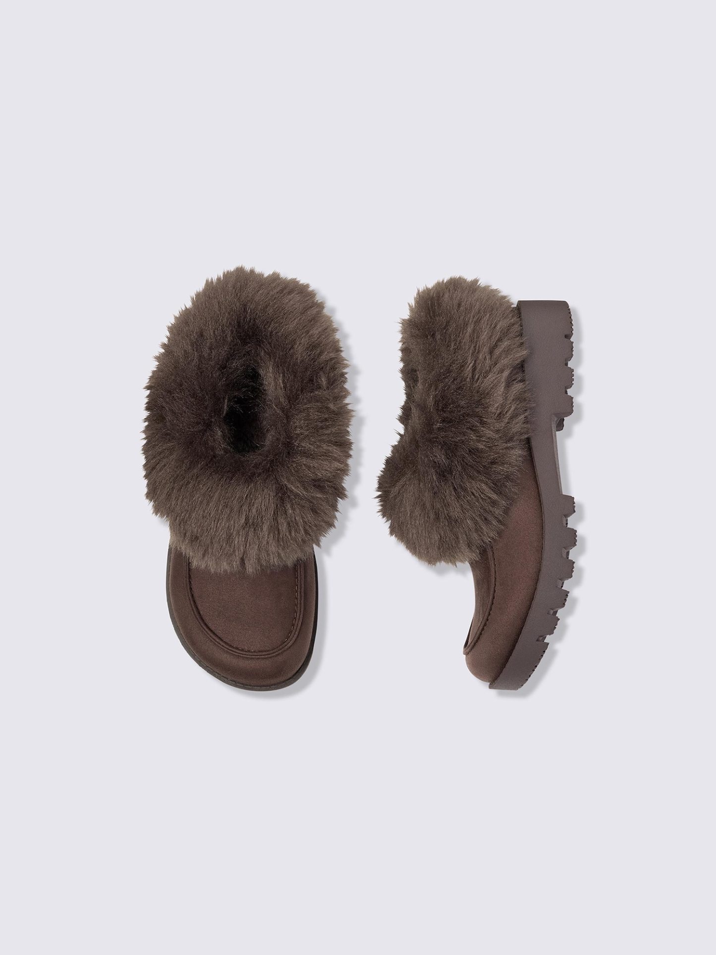 フェイクムートンショートブーツ - 38 DARK BROWN