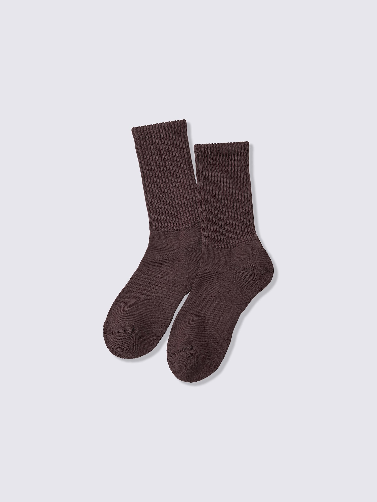 ウォームリブパイルクルーソックス - 38 DARK BROWN